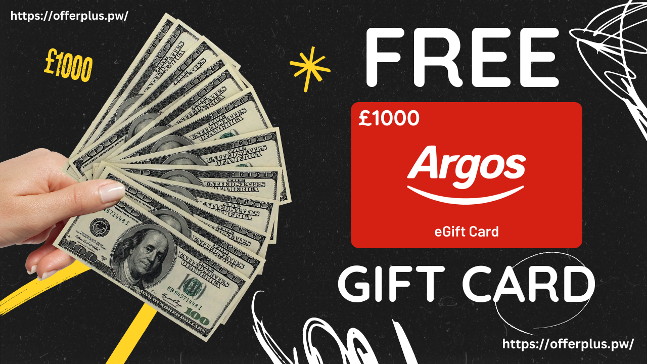 Get a £1,000 Argos e-Gift Card! get a free £1000 argos e-gift card giveaway, get a £1000 argos e-gift card giveaway, Get your £1000 giftcard to use at Argos